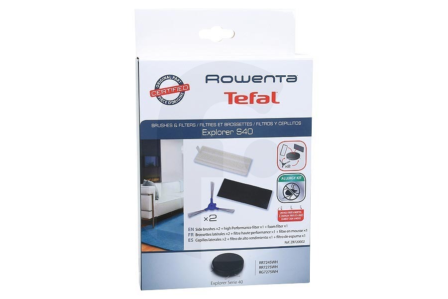 Rowenta Aspirapolvere Set di ricambio con spazzole e filtri per Rowenta e altri robot aspirapolvere ZR720002
