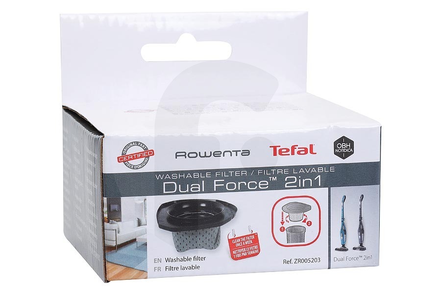 Rowenta Staubsauger Fliesfilter (Filter) waschbar für u.a. Rowenta, Tefal Akku Staubsauger ZR005203