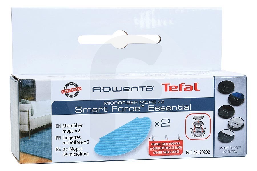 Rowenta Staubsauger Mikrofasertücher 2 Stück blau für u.a. Rowenta Saugroboter ZR690202