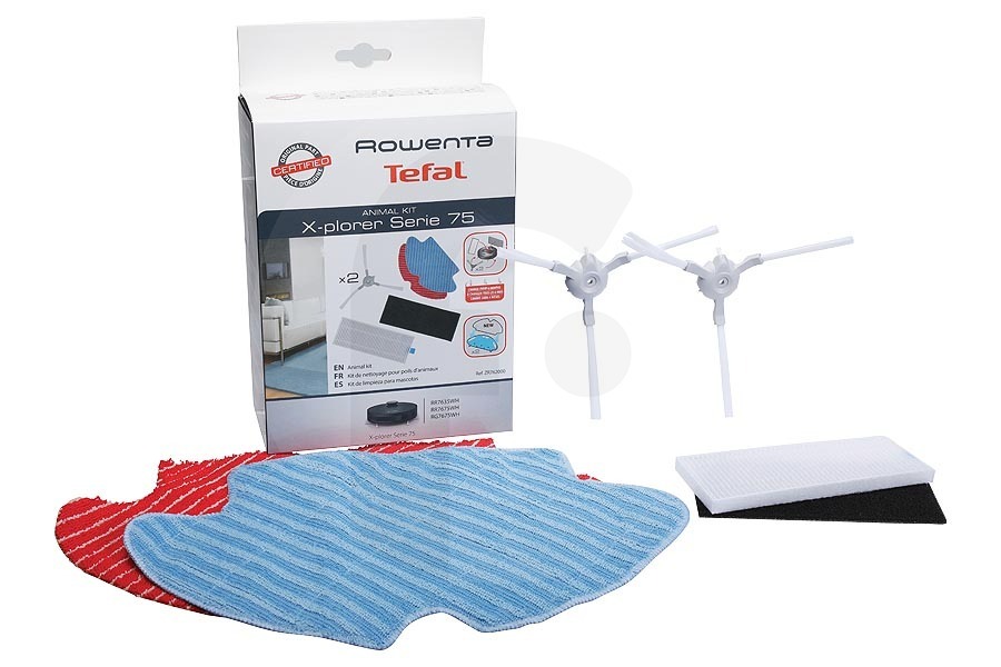 Rowenta Aspiradora Kit accesorios (kit de recambio) juego de 5 para Rowenta, Tefal y otros robot aspirador ZR762000 apto para entre otros RR7635WH, RR7675WH, RG7675WH