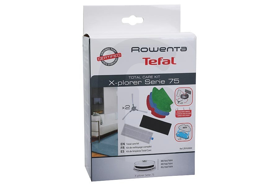 Rowenta Aspirapolvere Kit accessori (kit di ricambio) set da 6 per Rowenta, Tefal e altri robot aspirapolvere ZR763000