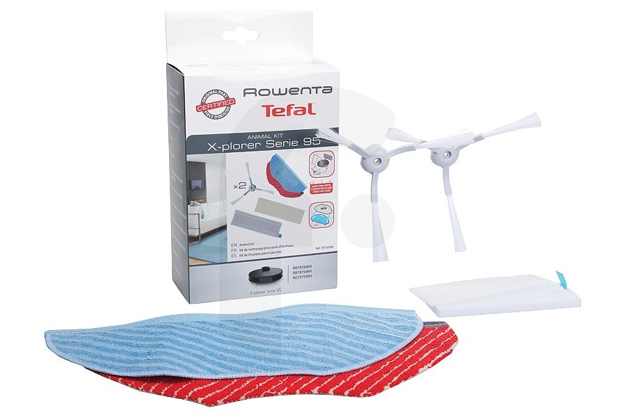 Rowenta Aspiradora Kit accesorios (kit de recambio) juego de 5 para Rowenta, Tefal y otros robot aspirador ZR792000 apto para entre otros S95, RR7975, RR7987, X-plorer serie 95