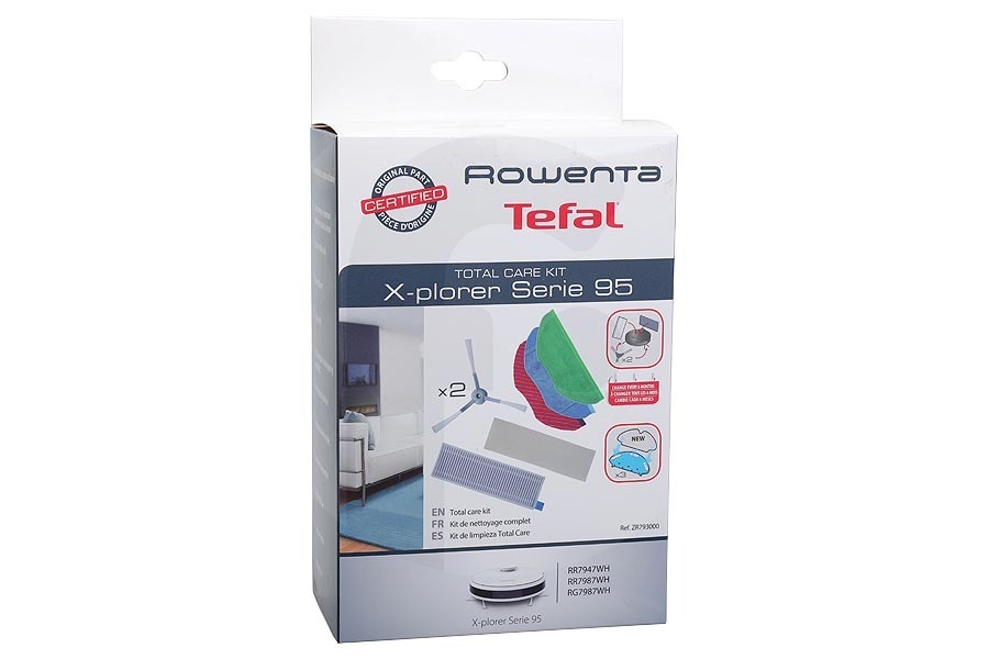 Rowenta Aspirapolvere Kit accessori (kit di ricambio) set da 6 per Rowenta, Tefal e altri robot aspirapolvere ZR793000