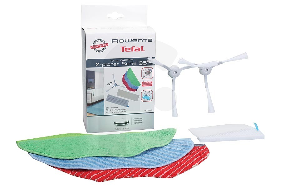 Rowenta Aspiradora Kit accesorios (kit de recambio) juego de 6 para Rowenta, Tefal y otros robot aspirador ZR793000 apto para entre otros S95, RR7975, RR7987, X-plorer serie 95