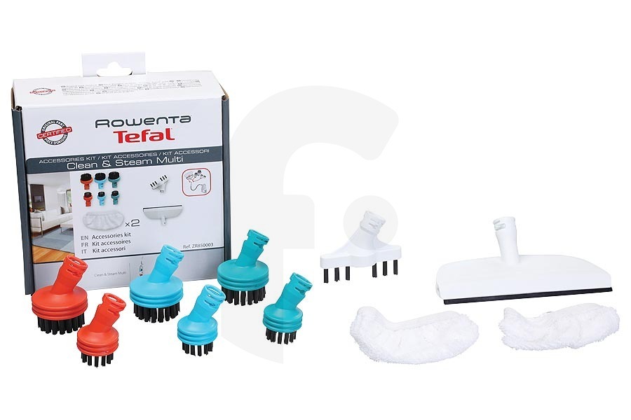 Tefal Limpiadora de vapor y mopa a vapor Kit de limpieza (juego de accesorios) multifunción para Rowenta, Tefal y otros limpiador de vapor ZR850003 apto para entre otros Limpieza y vapor múltiple