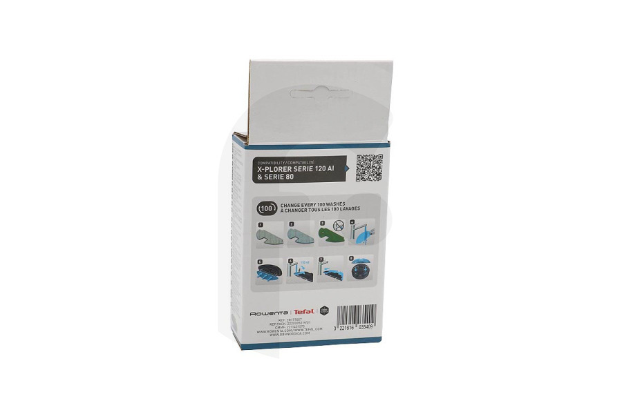 Rowenta Aspirapolvere Panni in microfibra (panni lavapavimenti) 2 pezzi per Rowenta, Tefal e altri robot aspirapolvere ZR177005