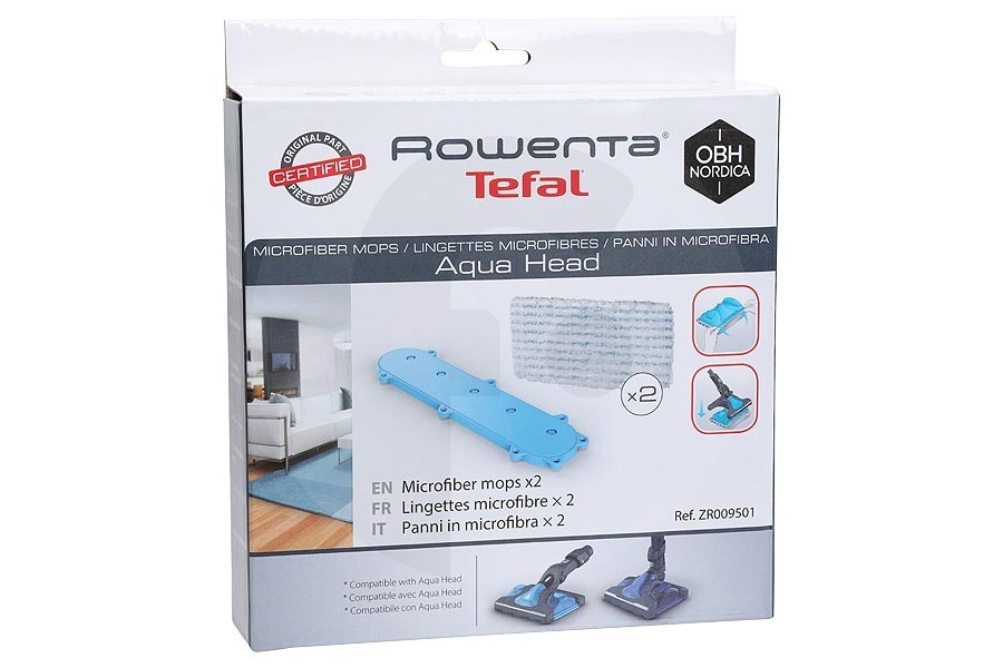 Rowenta Aspirapolvere Panni in microfibra (panni lavapavimenti) 2 pezzi per Rowenta, Tefal e altri aspirapolvere senza fili ZR009501