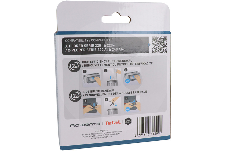 Rowenta  Rowenta filtro ad alta efficienza + spazzola laterale per aspirapolvere ZR294002