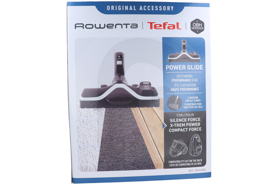 Rowenta Aspiradora P3wer Glide cepillo combinado (cepillo de aspiración, boquilla combinada, boquilla de aspiración) incl. rueda negro gris para entre otros Rowenta aspiradora ZR903801, ZR-903801
