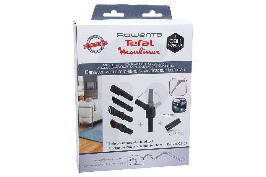 Rowenta Aspirapolvere Set di bocchette di aspirazione (set accessori, kit accessori) set da 6 pezzi per Rowenta, Tefal e altri aspirapolvere ZR903401, ZR-903401