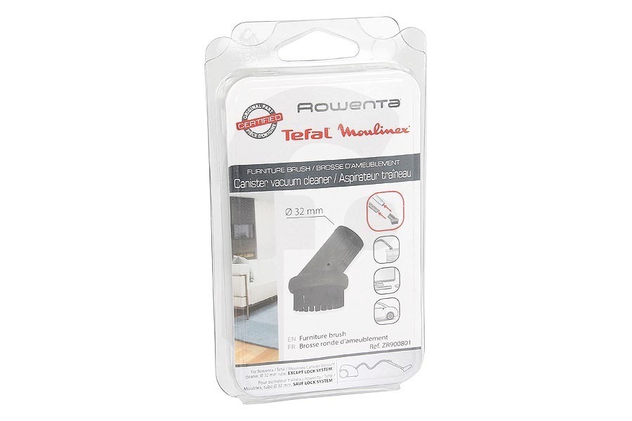 Rowenta Staubsauger Staubwedelbürste (Rundbürste) grau für u.a. Rowenta, Tefal Staubsauger ZR900801