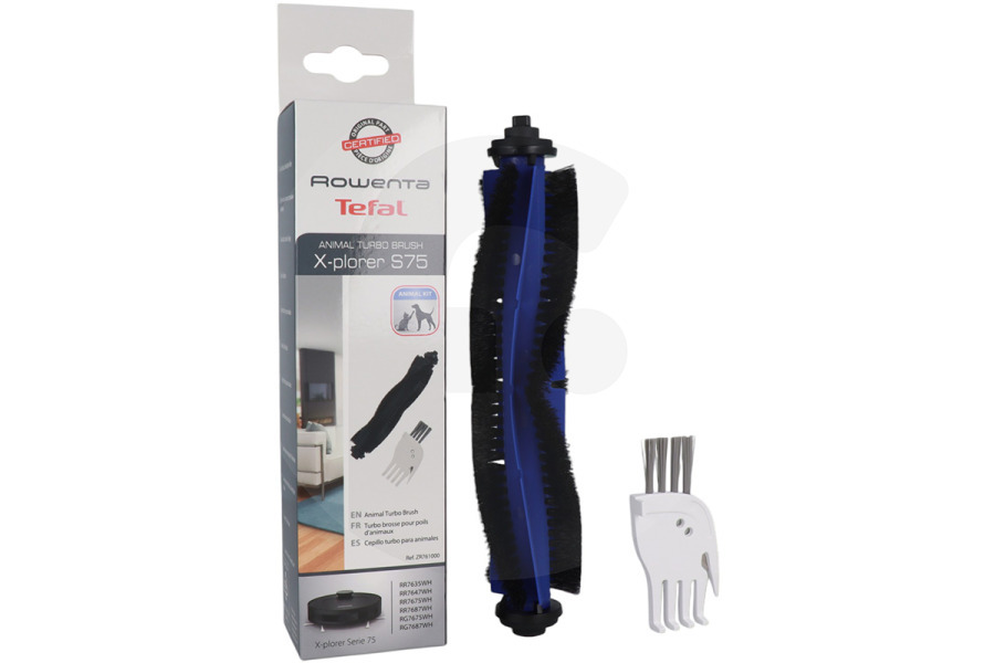 Rowenta Rodillo de cepillo (cepillo giratorio) para , Tefal y otros robot aspirador ZR761000 apto para entre otros X-plorer Serie 75 RR7687, RR7675
