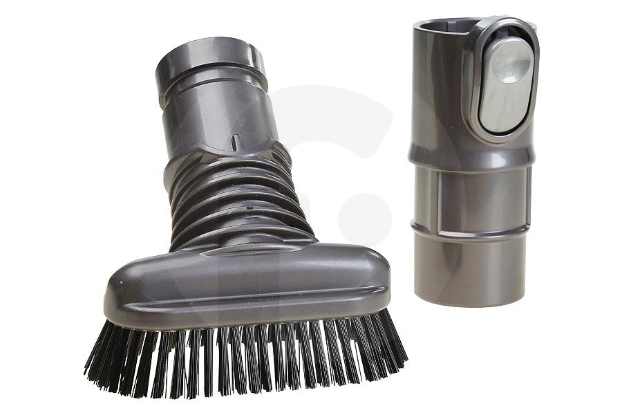 Dyson boquilla para muebles (cepillo para muebles, cepillo para colchón, boquilla para escaleras) con pelo duro incl. acoplador gris aspiradora 91850704, 918507-04 apto para entre otros Se adapta a todas las aspiradoras Dyson