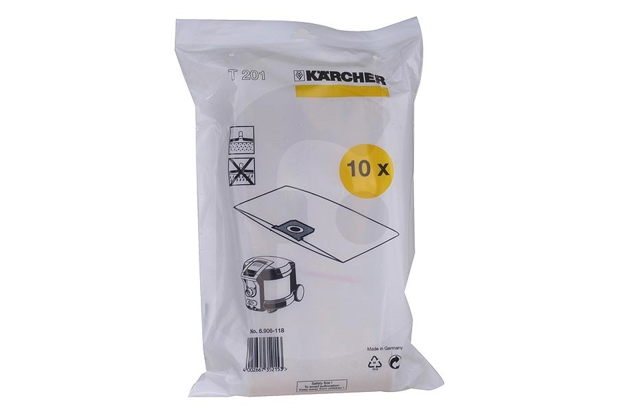 Karcher 69061180 Aspiradora Kärcher 6.906-118 Professional T201 Bolsas Aspiradora apto para entre otros T201