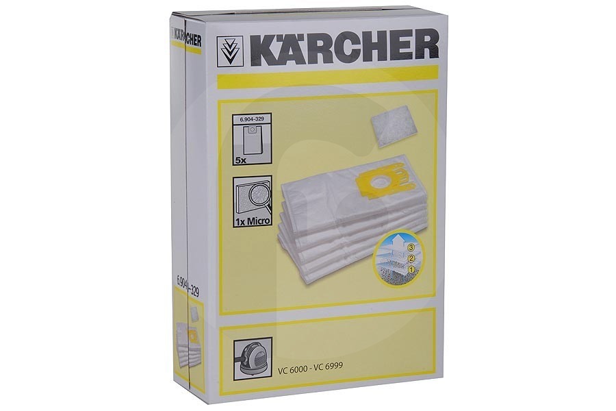 Karcher 69043290 Aspiradora Kärcher 6.904-329.0 Bolsas Aspiradora apto para entre otros VC 6000 - VC 6999