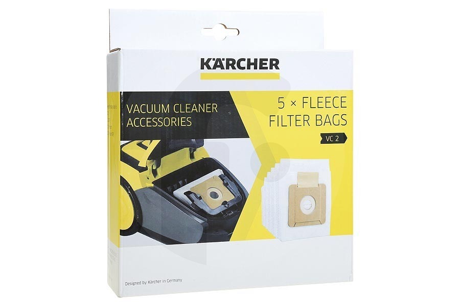 Karcher Aspiradora Kärcher VC 2 bolsas de polar para aspiradora (bolsas para polvo) 5 piezas aspiradora 28632360, 2.863-236.0 apto para entre otros VC2