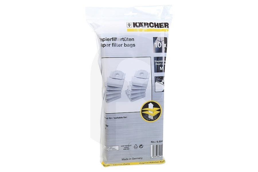 Karcher 69043330 Aspirapolvere Kärcher Sacchetti aspirapolvere Kärcher 6.904-333.0  adatto a tra cui T7/1, T9/1 Bp, T10/1