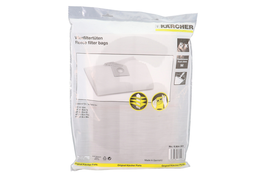 Karcher Aspiradora Karcher 6.904-351.0 Bolsa para aspiradora 69043510 Aspiradora apto para entre otros NT351Ap, NT251Ap
