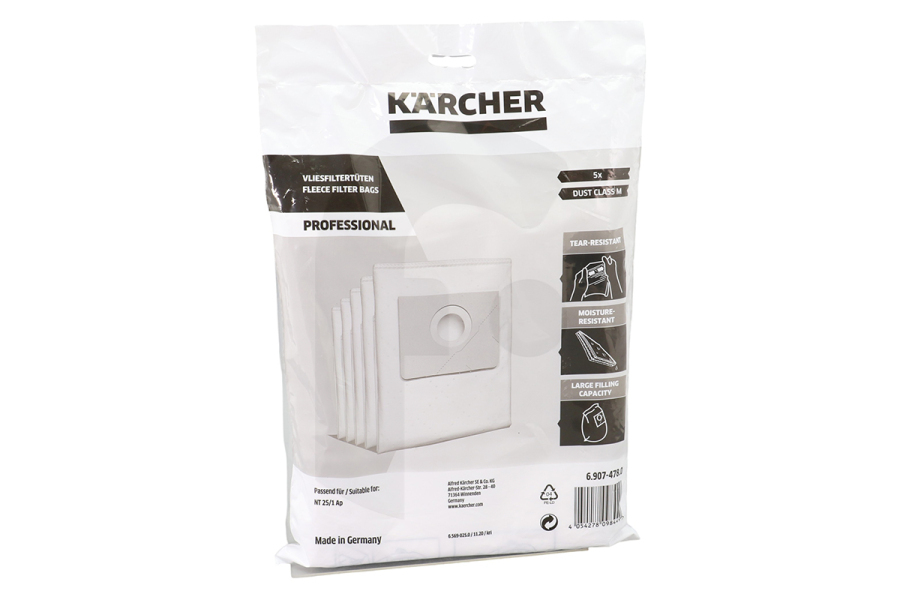 Karcher Aspirapolvere Sacchetto per aspirapolvere Karcher 6.907-478.0 69074780 Aspirapolvere