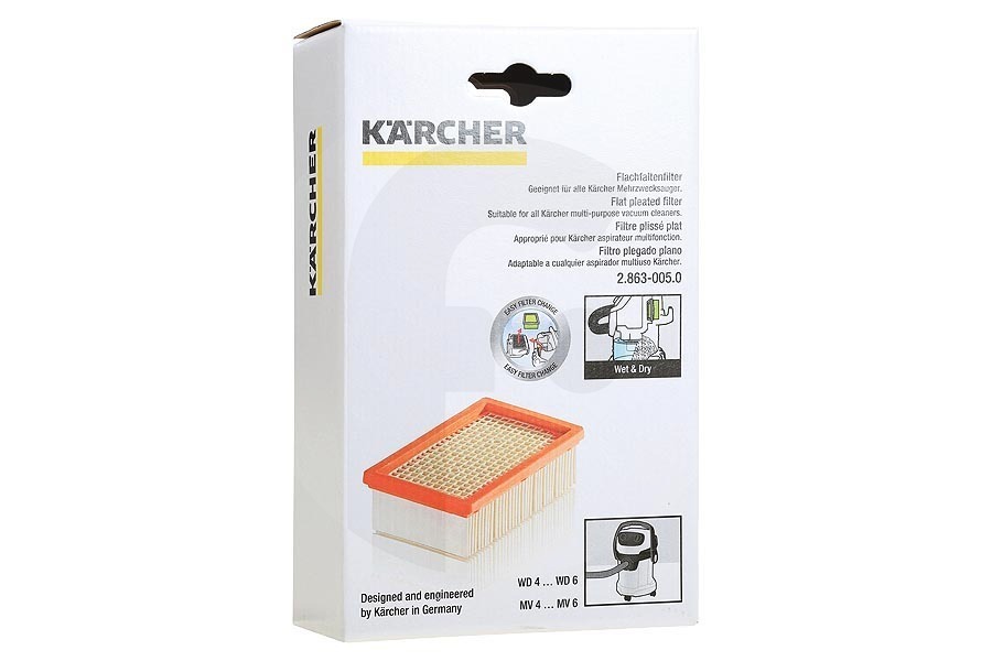 Karcher Staubsauger Kärcher Flachfaltenfilter Nass- und Trockensauger 2.863-005.0, 28630050