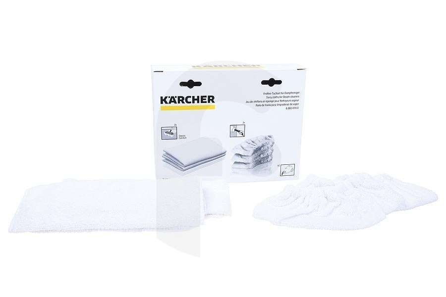 Karcher Limpiadora de vapor y mopa a vapor Kärcher Kit de paños (2 paños de limpieza para el suelo + 3 paños de tejido rizado) Limpiadora a vapor 6.960-019.0, 69600190