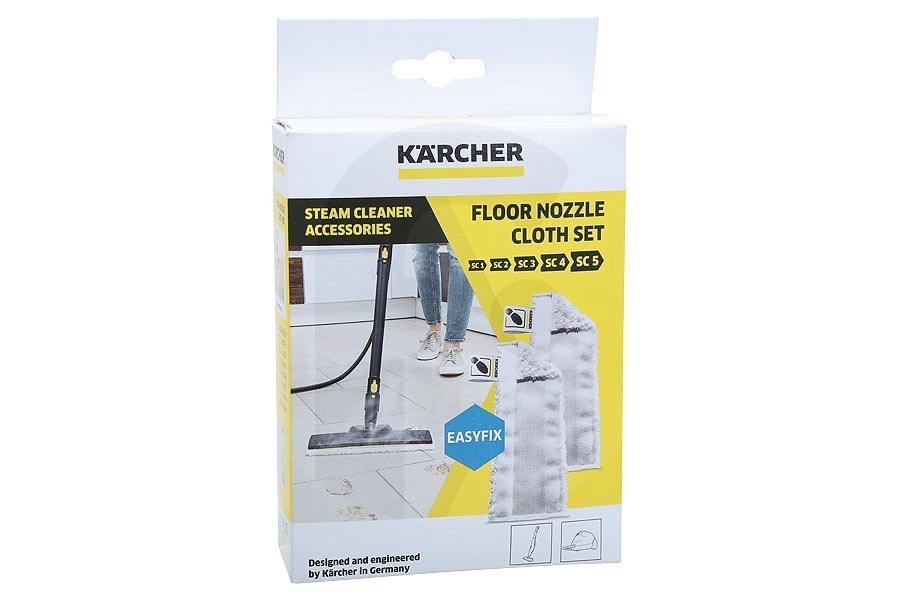 Karcher Limpiadora de vapor y mopa a vapor Kärcher Juego de paños de microfibra EasyFix para limpiador de vapor 2.863-339.0, 28633390 apto para entre otros SC1, SC2, SC3, SC4, SC5