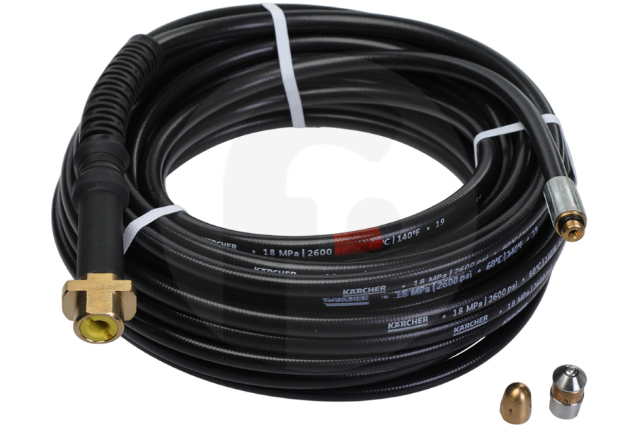 Karcher Hidrolimpiadora Kärcher PC15 set de limpieza de desagües 15 metros para hidrolimpiadora 26444920, 2.644-492.0 apto para entre otros K2, K3, K4, K5, K6, K7