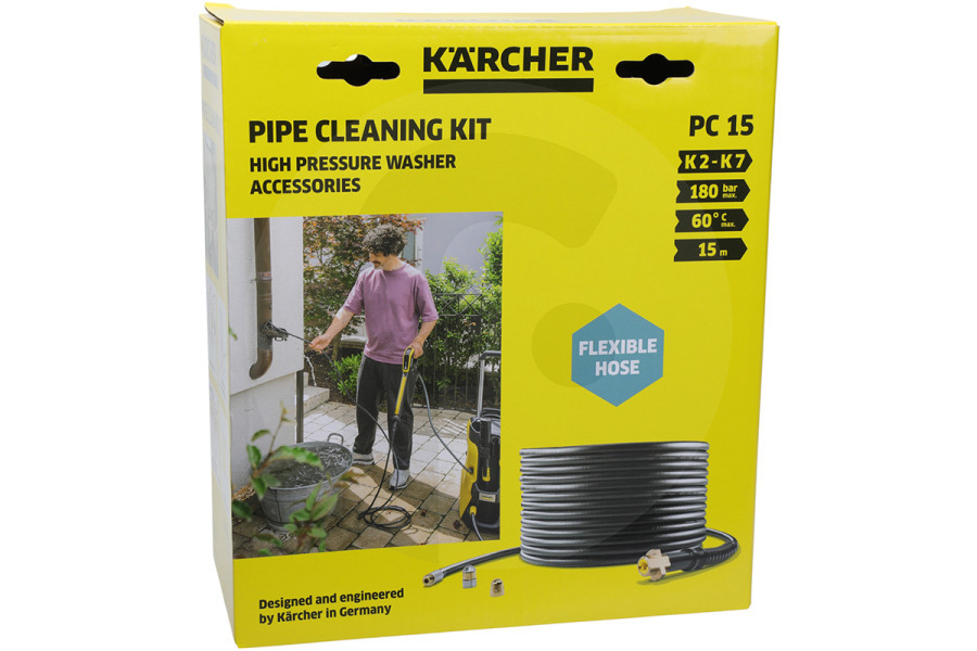Karcher Idropulitrice Kärcher PC15 set di pulizia per scarichi 15 metri per idropulitrice 26444920, 2.644-492.0