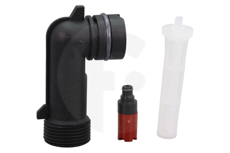 Karcher 90013750 Hidrolimpiadora Conector (en ángulo con válvula) limpiadora de presión 9.001-375.0 apto para entre otros K420M, serie K3