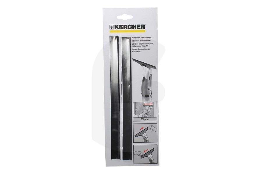 Karcher Limpiadora de cristales Kärcher borde de goma de repuesto 280 mm 2 piezas limpiacristales, Window Vac 2.633-005.0, 26330050 apto para entre otros WV50 Plus, WV60 Plus, WV75, WV2
