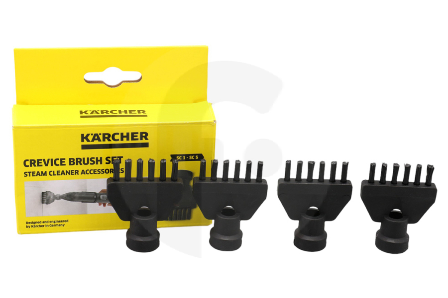Karcher 28633240 Limpiadora de vapor y mopa a vapor Kärcher juego de cepillos de juntas 4 piezas para limpiador a vapor 2.863-324.0 apto para entre otros SC 1, SC 2, SC 3