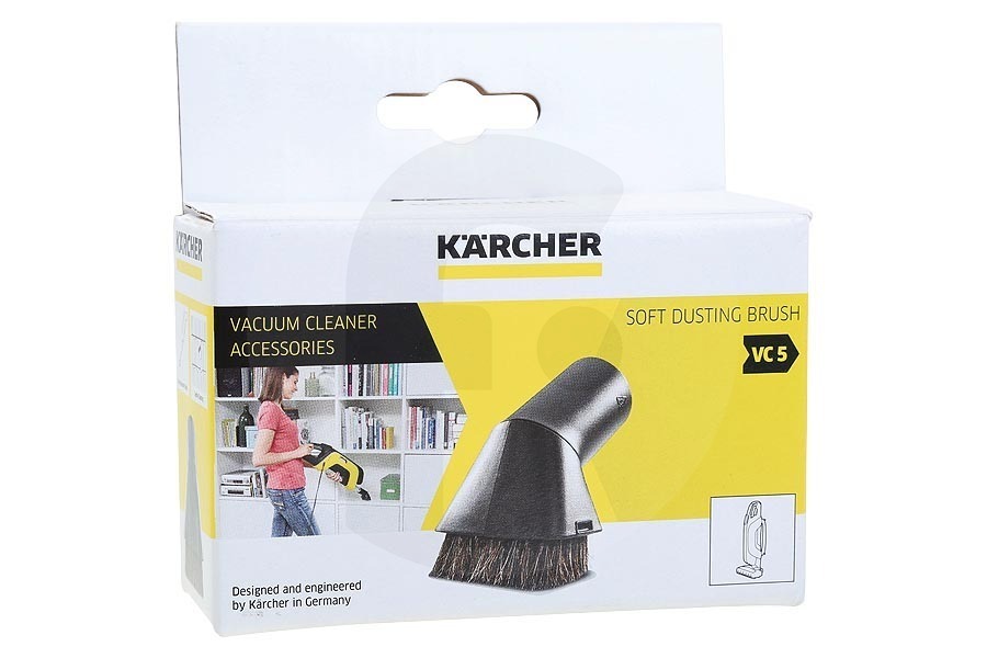 Karcher Staubsauger Kärcher Federbürste (Rundbürste, Möbeldüse, Möbelbürste) mit weichen schwarzen Haare Staubsauger 28632410, 2.863-241.0