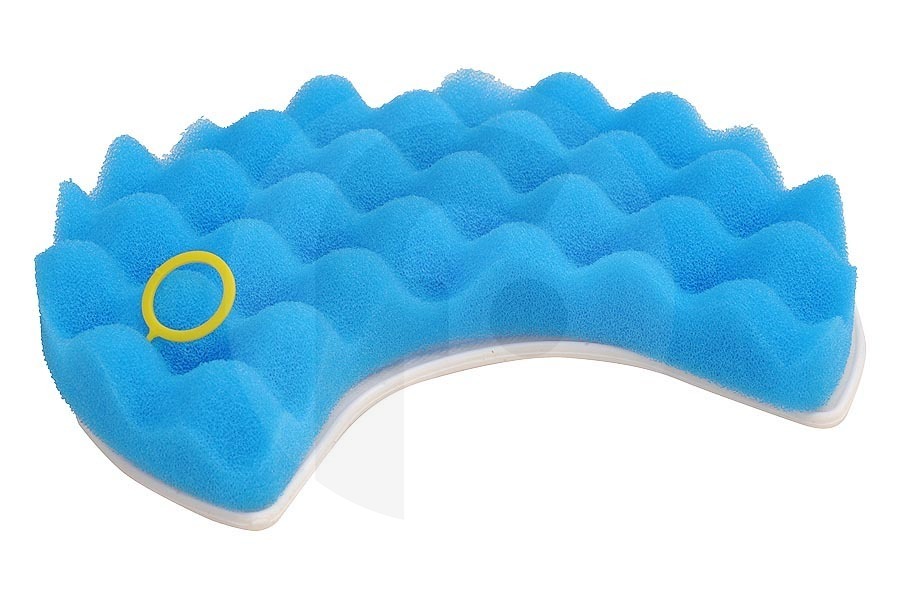 Samsung HEPA filtro (alergia) en forma de luna, azul con ojal extraíble amarillo 152x25x135mm aspiradora DJ9700849B, DJ97-00849B apto para entre otros SC8480, VCC8480