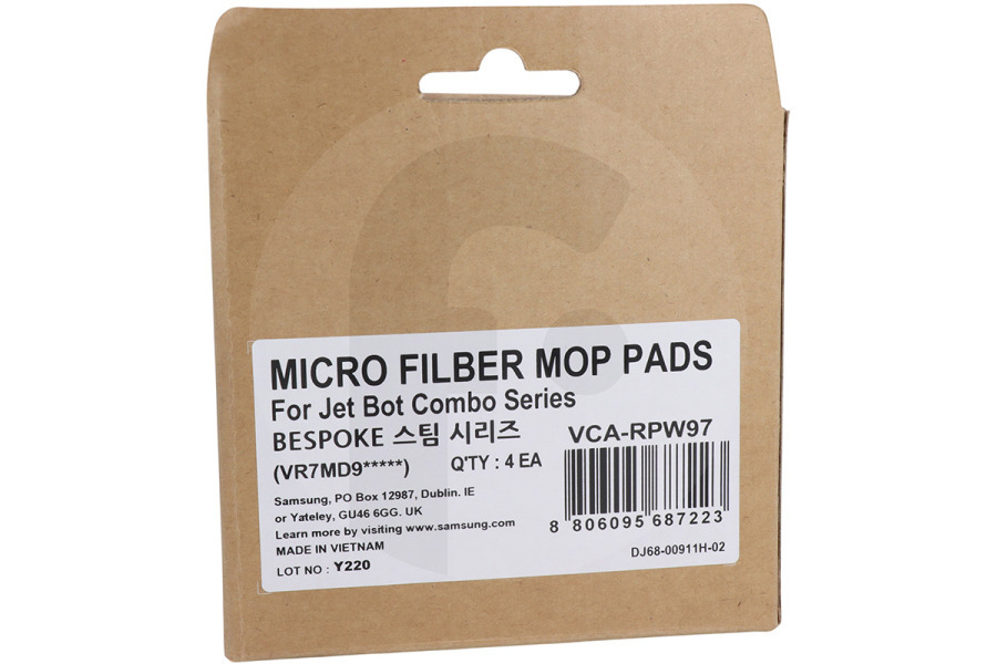 Samsung Robot aspirador Samsung VCA-RPW97 Jet Bot Combo paños de microfibra para Aspiradora