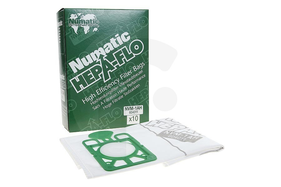 Numatic Aspirapolvere Numatic HEPA-FLO NVM-1AH 604011 sacchetti per aspirapolvere (sacchetti di polvere) per, tra gli altri, Hetty, Henry 6 ilter 10 pezzi aspirapolvere 604011