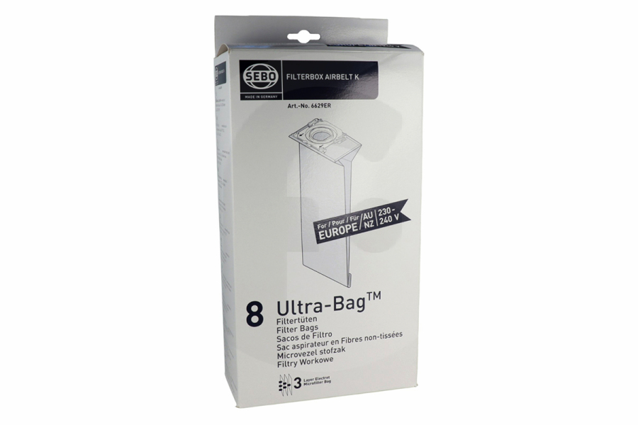 Sebo Aspiradora Sebo Airbelt K Bolsas Aspiradora 6629ER apto para entre otros Serie K