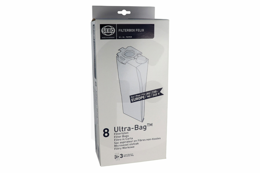 Sebo Aspiradora Sebo Felix Bolsas Aspiradora 7029ER apto para entre otros Felix DART4, Dart2