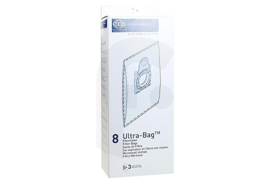 Sebo Aspiradora Sebo Bolsas de aspiradora 8300ER  apto para entre otros serie E