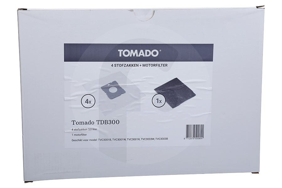 Tomado Staubsauger Tomado Staubsaugerbeutel (Staubbeutel) 4 Stück inkl. Filter Staubsauger TDB300