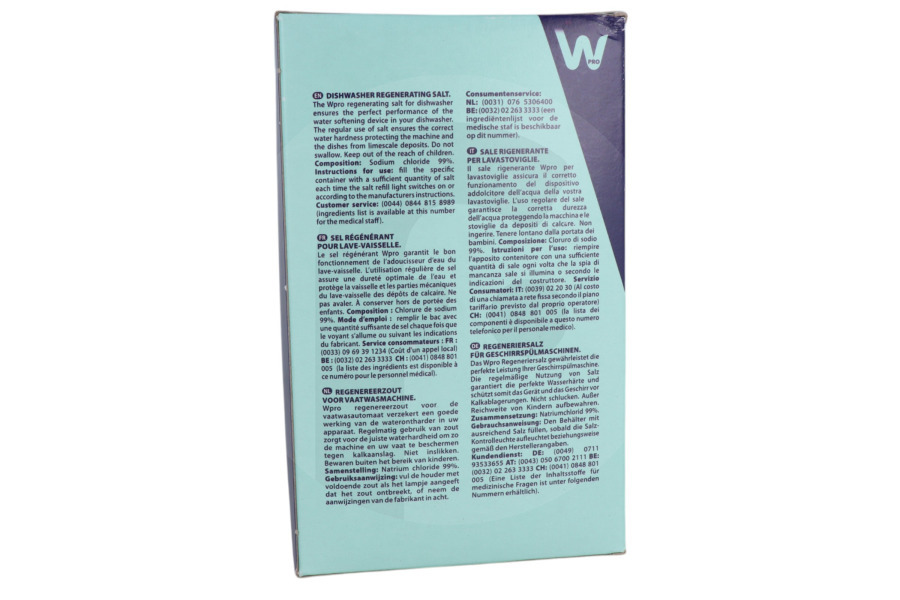 WPRO Lavastoviglie WPRO sale di rigenerazione 1kg per lavastoviglie 484000008555, DWS115