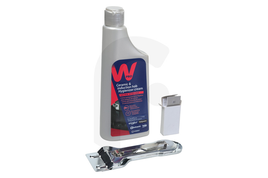 WPRO Piano cottura & Piastra da cucina Natur Vitro Set: Crema Detergente + Scraper + lame piano cottura piano cottura 484000008418, KVC015