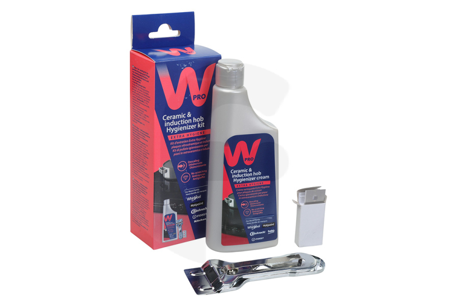 WPRO Piano cottura & Piastra da cucina Natur Vitro Set: Crema Detergente + Scraper + lame piano cottura piano cottura 484000008418, KVC015