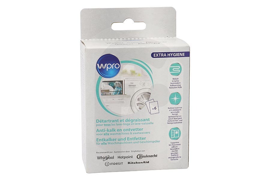 Balay Lavavajillas Desincrustador de hierro WPRO DES616 3 en 1 para lavadora y lavavajillas 484000008819 apto para entre otros lavadoras y Vaatwaswassers