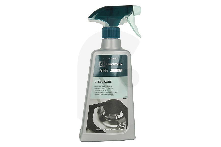 Electrolux 9029865467 Frigorifero Spray detergente per acciaio inossidabile 500ml per Electrolux e altri piano cottura 9029803872 adatto a tra cui Tutte le superfici in acciaio inox