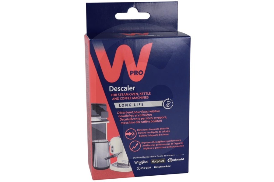 Whirlpool  WPRO decalcificante (polvere decalcificante) 3 pezzi da 25gr WKD005 forno a vapore 519827, C00519827