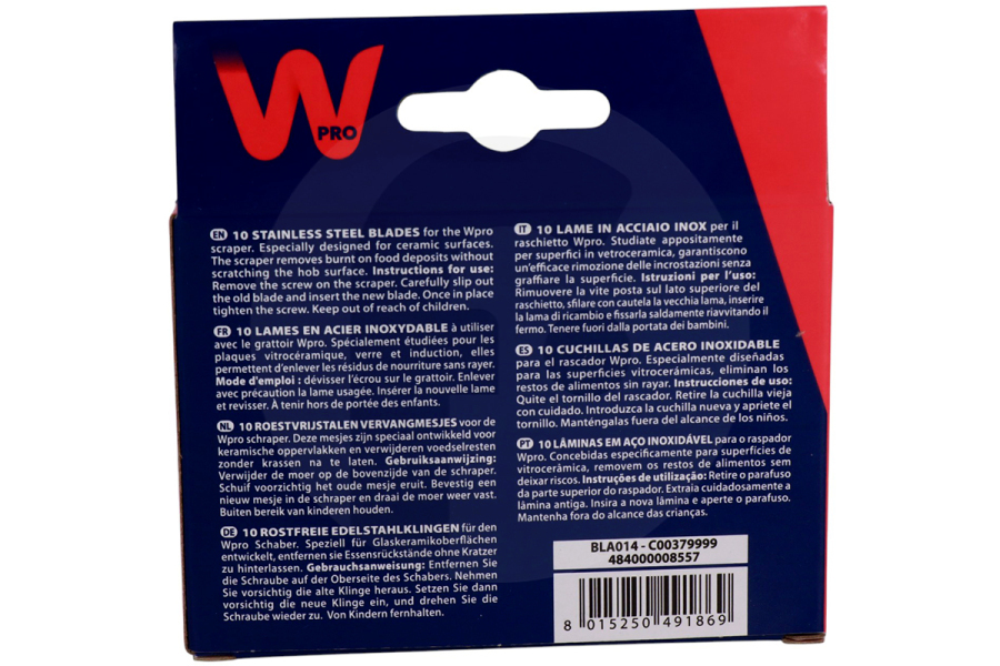 WPRO  WPRO Ersatzklingen (Klinge) für Glasschaber 10 Stück Kochfeld 484000008557