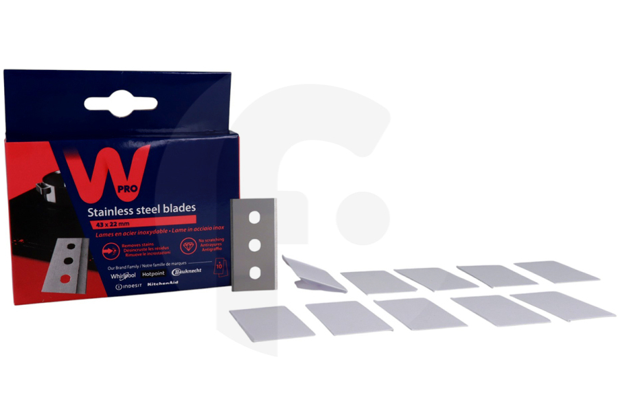 WPRO Herd & Kochfeld WPRO Ersatzklingen (Klinge) für Glasschaber 10 Stück Kochfeld 484000008557 geeignet für u.a. Cerankochfelder