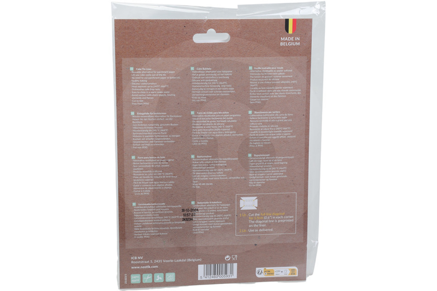 NoStik  NoStik Molde rectangular para pan 1 FFF 480 para horno y microondas