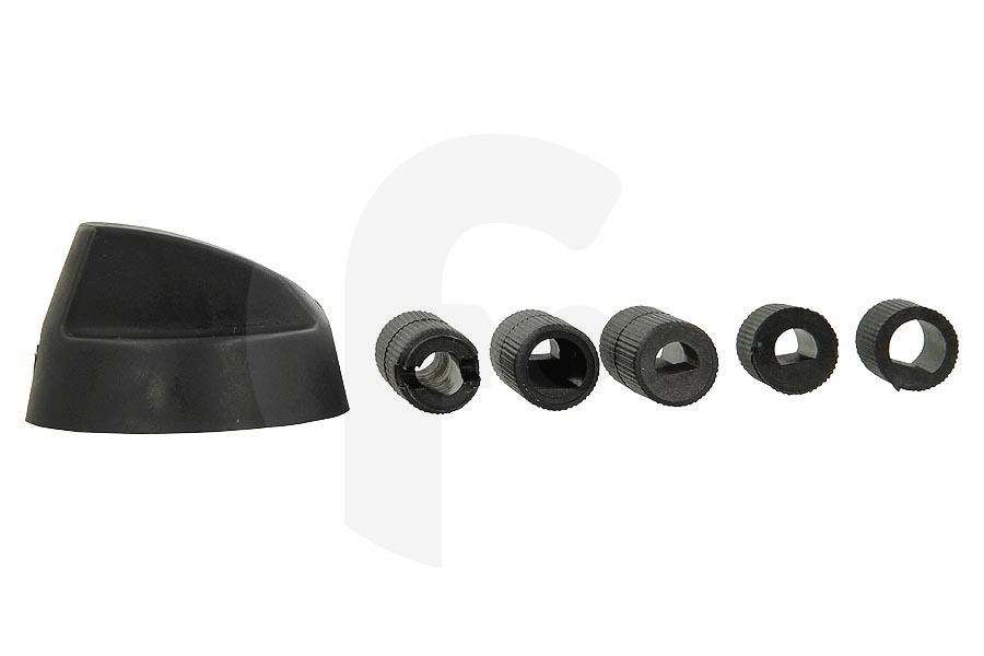 Universell Herd & Kochfeld Universal Knebel inkl. Adapter schwarz für u.a. Kochfeld, Gasherd 14UN20