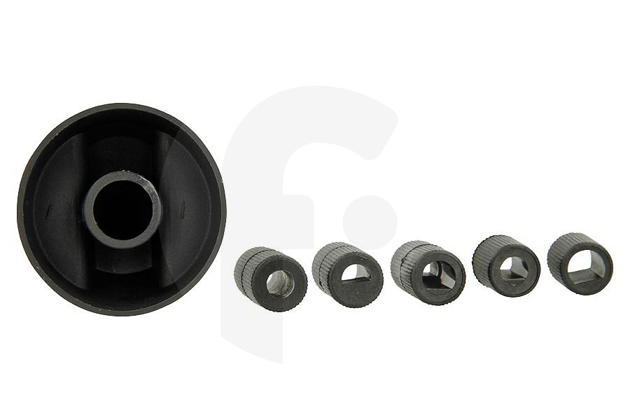 Universell Herd & Kochfeld Universal Knebel inkl. Adapter schwarz für u.a. Kochfeld, Gasherd 14UN20